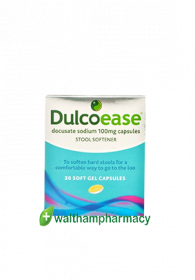 DulcoEase docusate sodium 100mg capsules stool softener